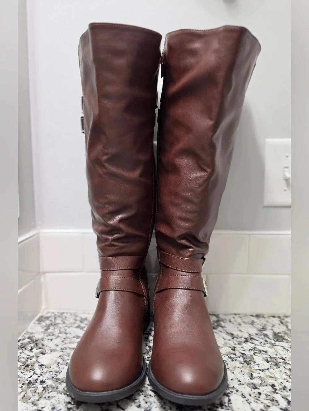 Torrid Brown Knee High Riding Boots Women’s 10WW Extra Wide Calf Buckle